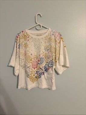 We The Free White Multi-Color print tee